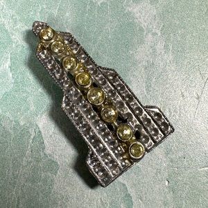 Vintage Empire State Building Brooch Pin Art Deco Designer 555 Antique Jewelry